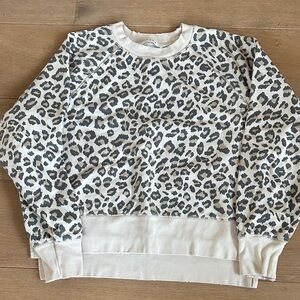 Frame leopard cheetah crew sweatshirt size S